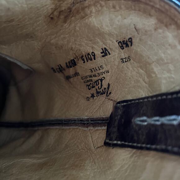 Tony Lama Rancho Western Boots Chocolate Brown Snip Toe Women’s Size 6.5 - Picture 9 of 10